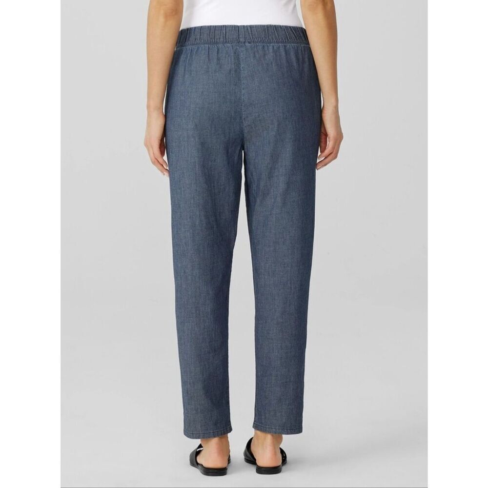Eileen Fisher Airy 100% Organic Cotton Twill Tapered Pant - Picture 2 of 6